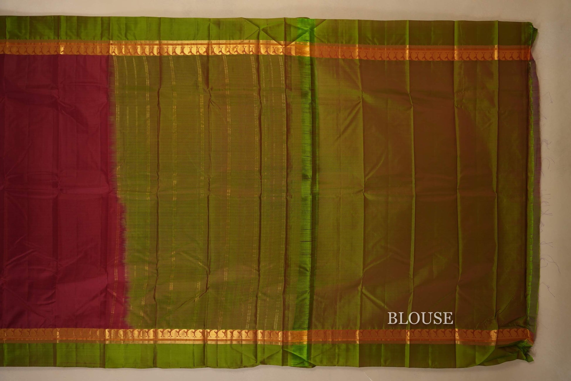 maroon kanjivaram silk saree blouse