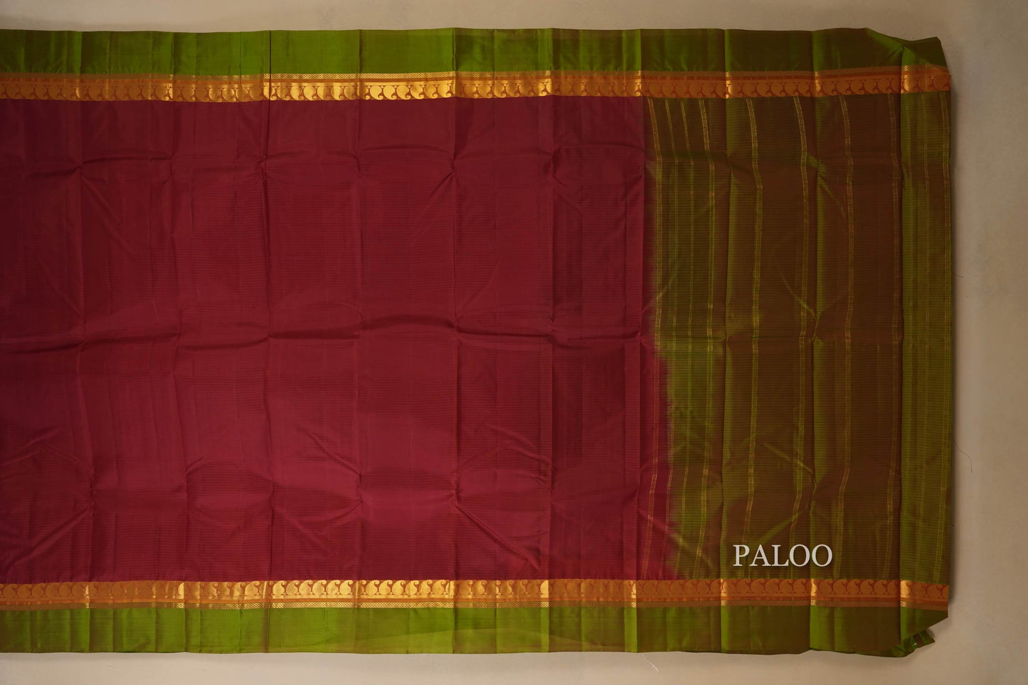 maroon kanjivaram silk saree paloo