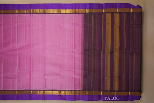 Baby Pink kanjivaram Silk Saree paloo