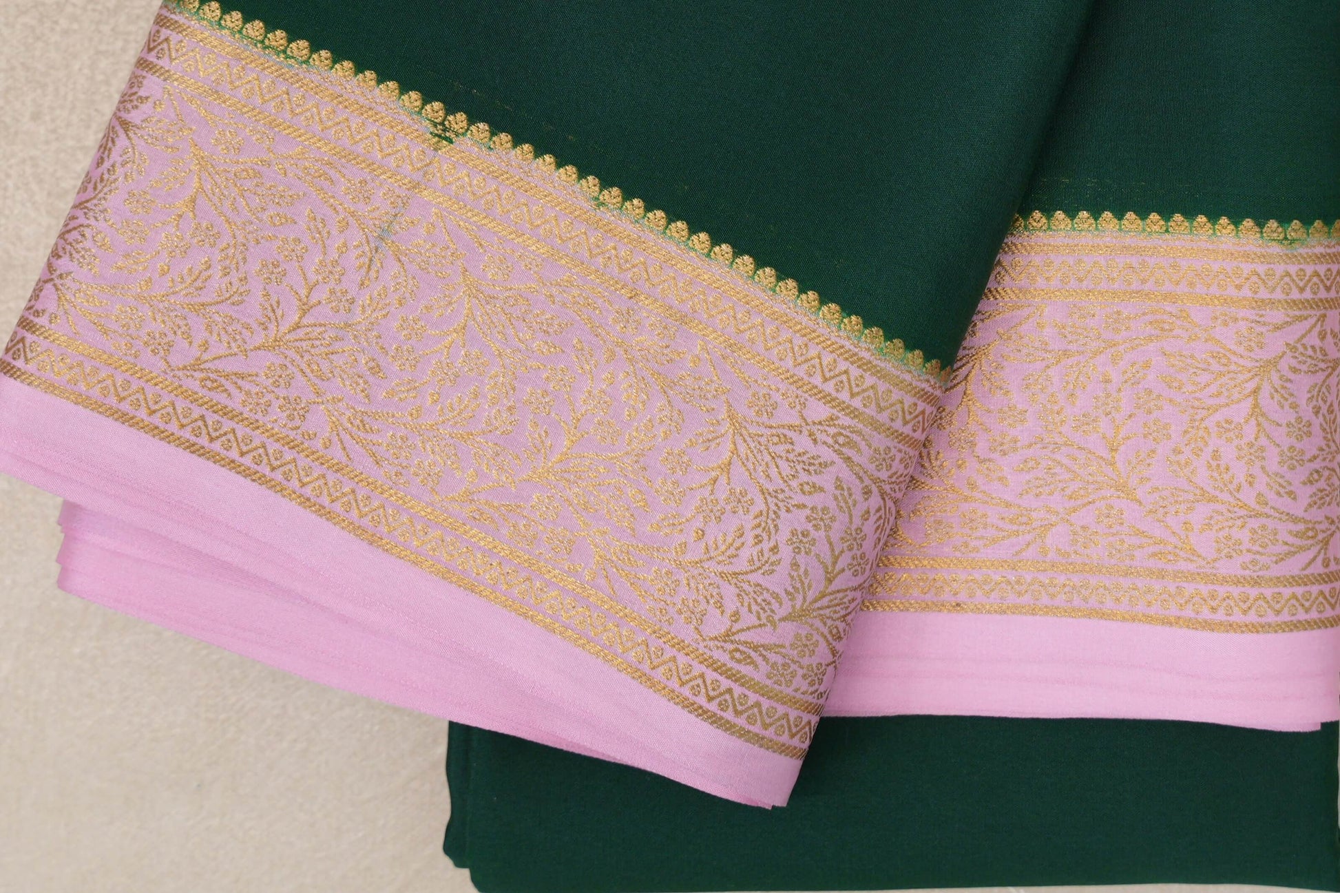 Bottle Green Mysore Silk Saree border