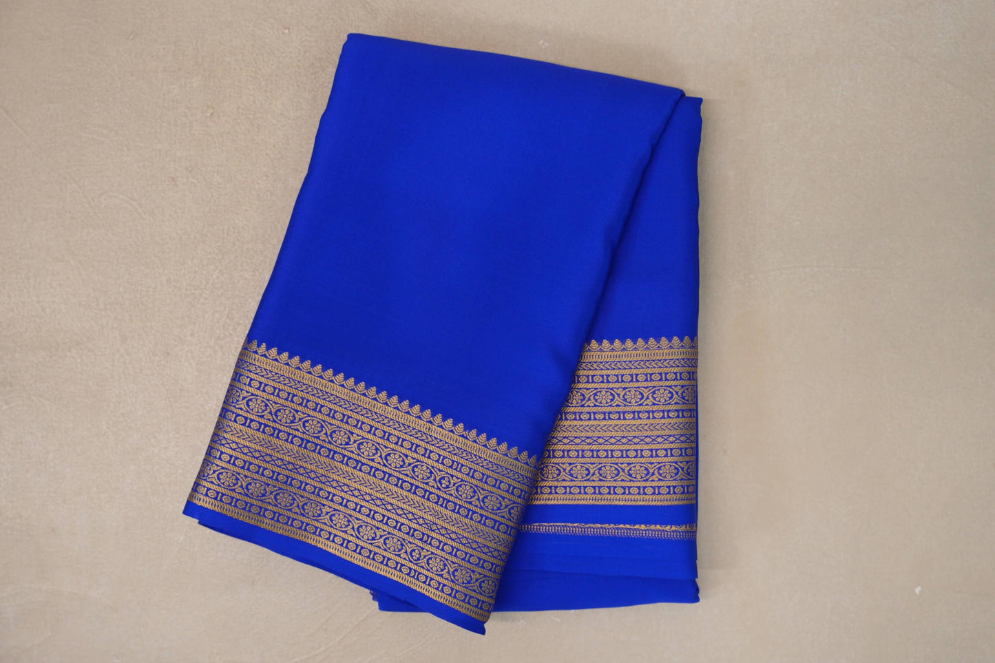 Bright Royal Blue Mysore Silk Saree
