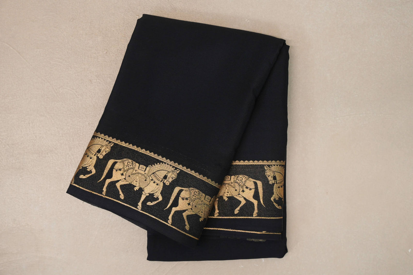 Black Mysore Silk Saree