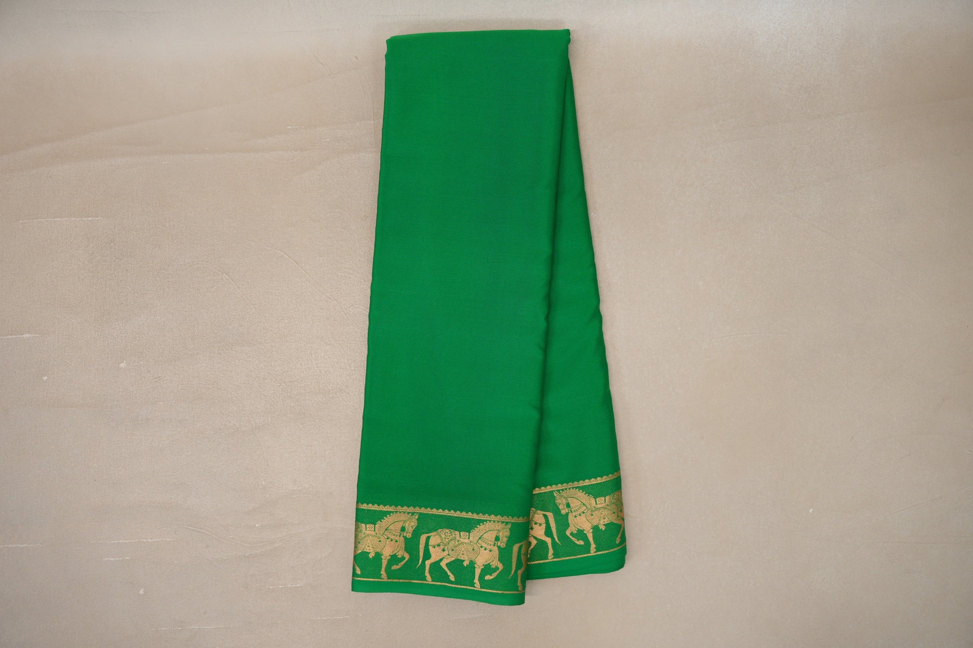 Online Parrot Green Mysore Silk Saree