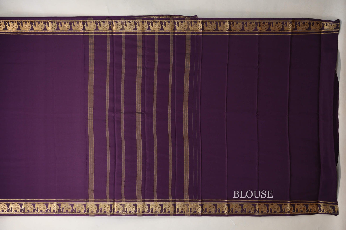 Deep Purple Mysore Silk Saree blouse