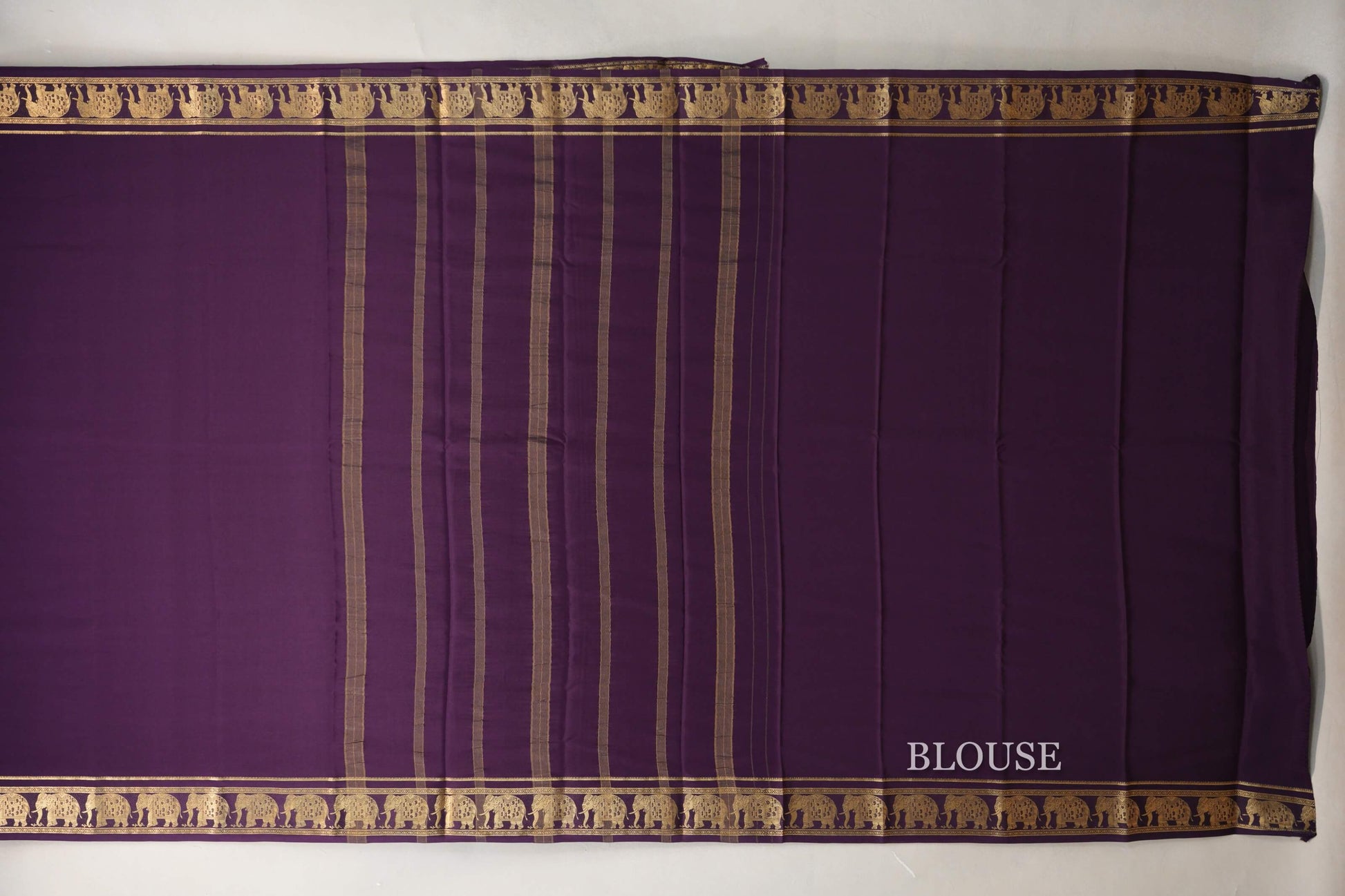 Deep Purple Mysore Silk Saree blouse
