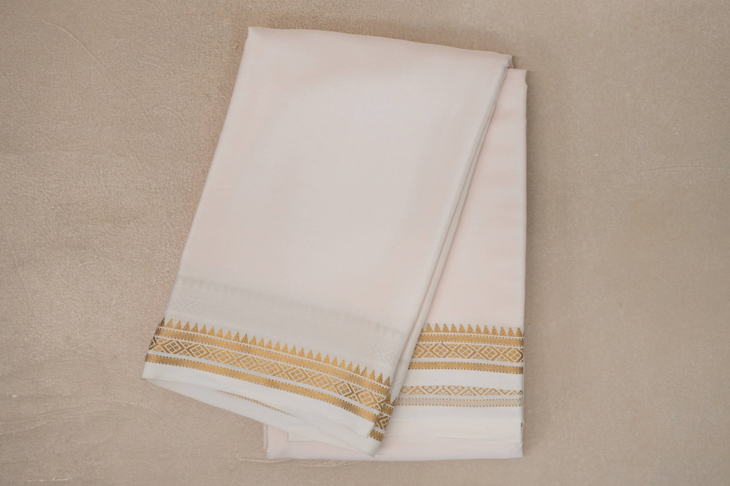 Cream Mysore Silk Saree