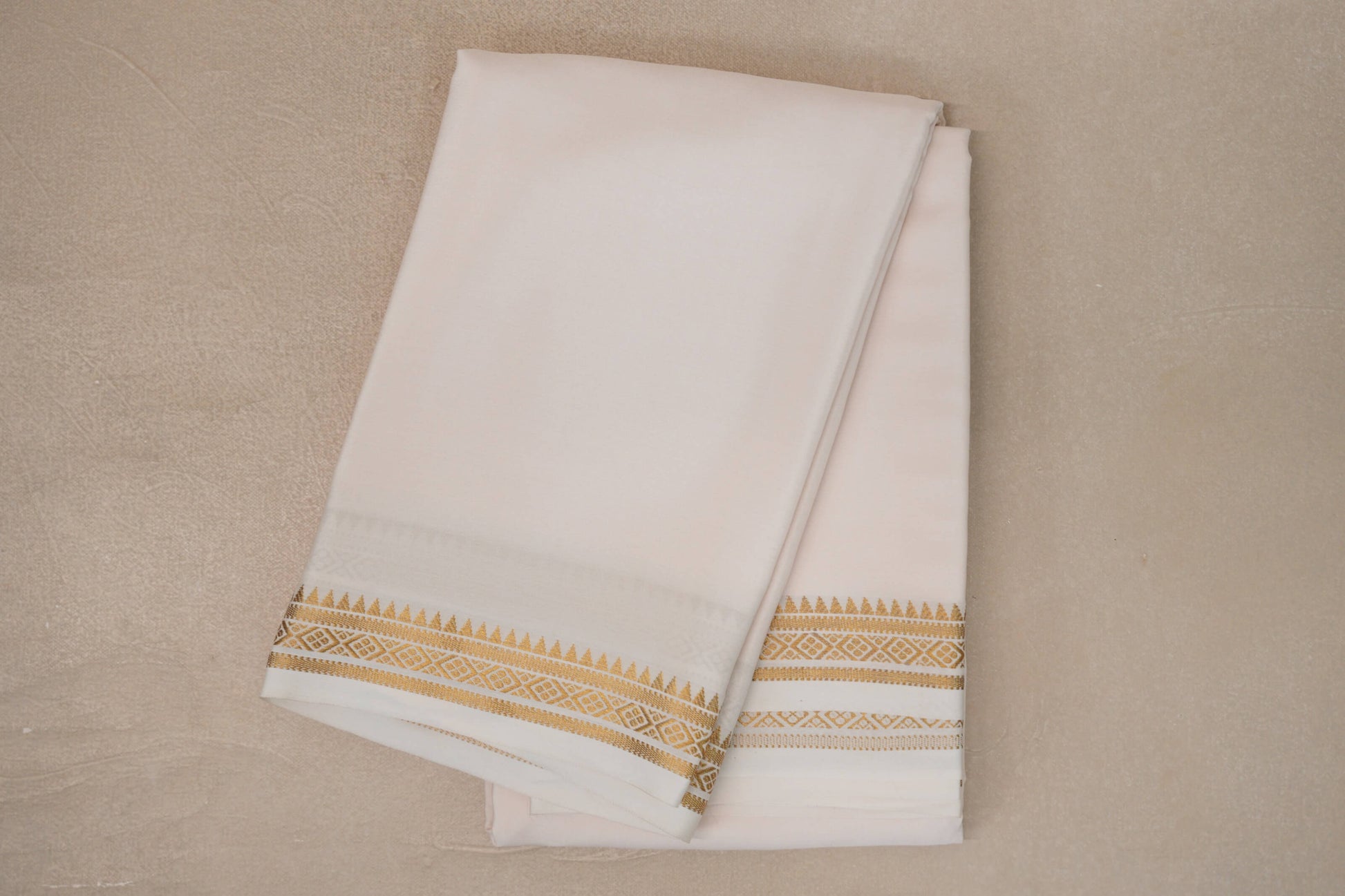 Cream Mysore Silk Saree