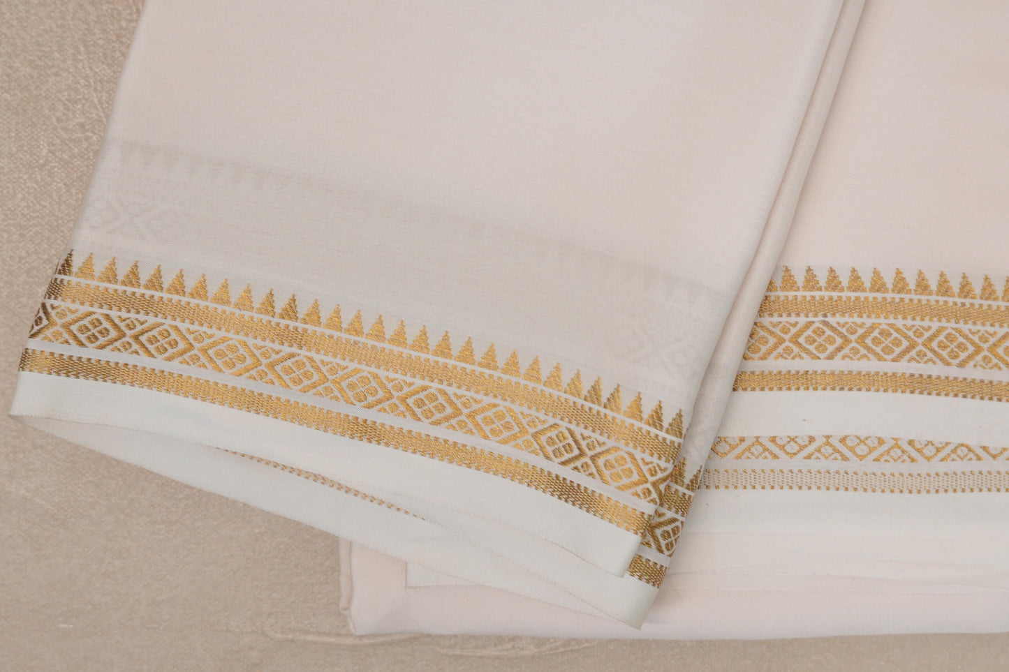 Cream Mysore Silk Saree border