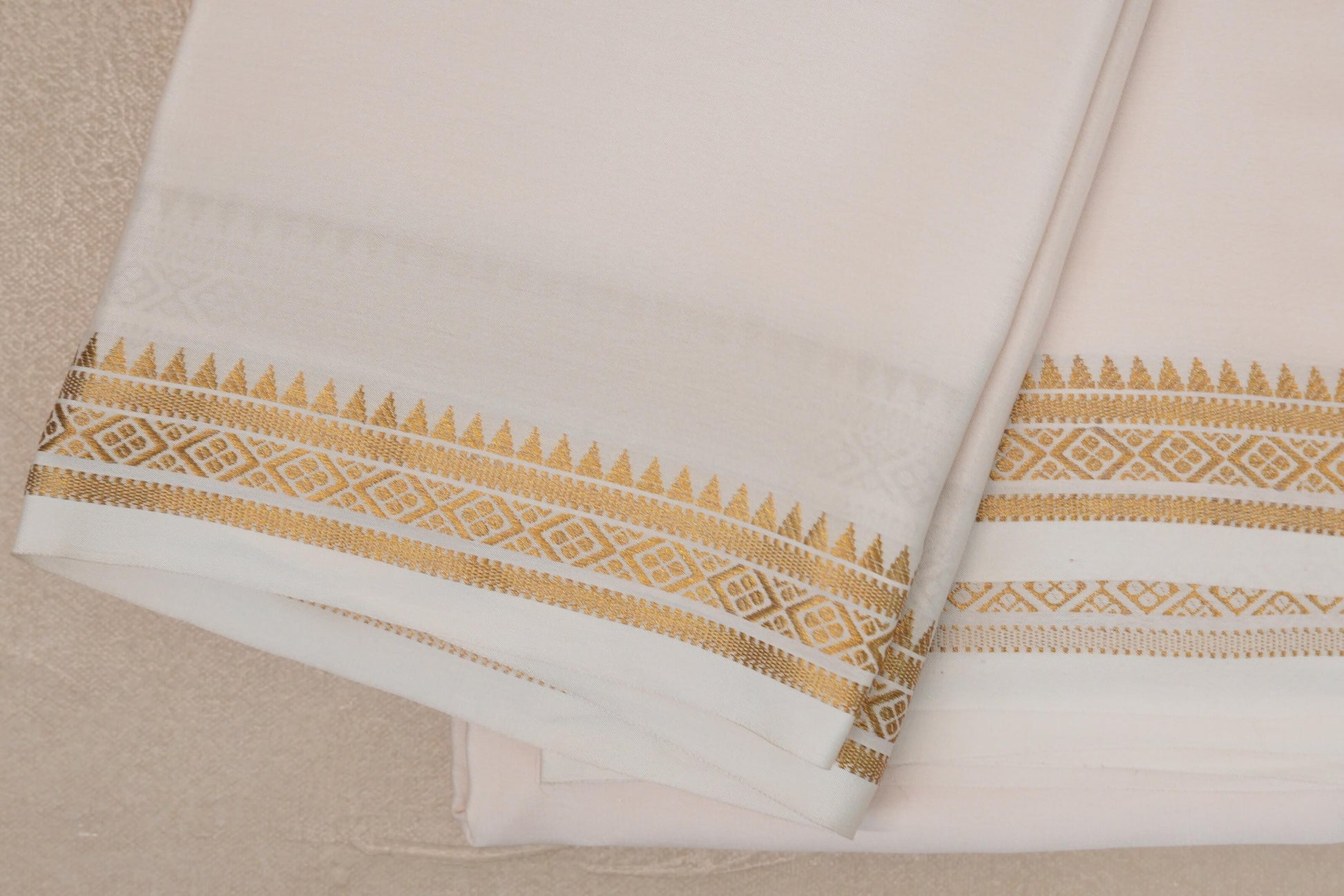 Cream Mysore Silk Saree border
