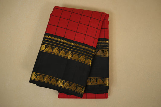 Tomato red vintage kanjivaram silk saree