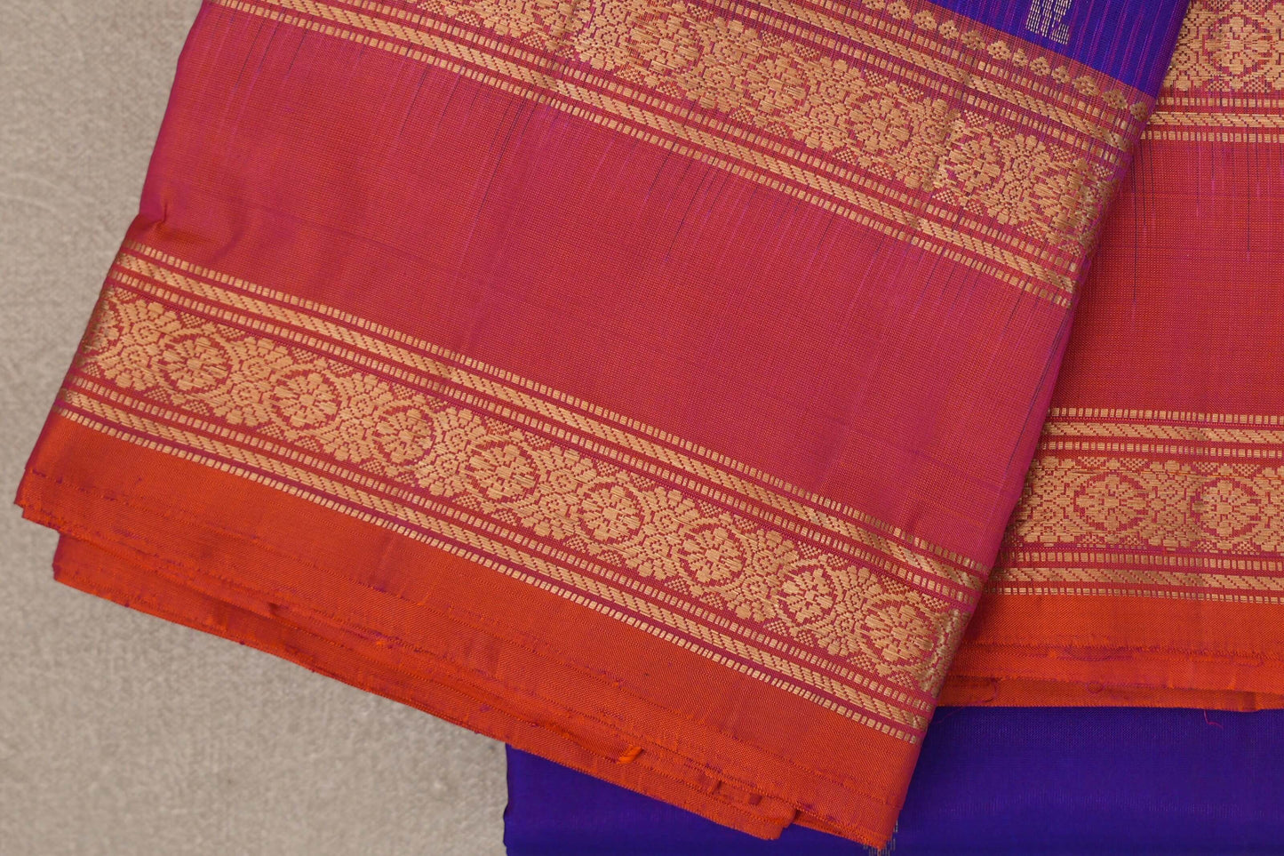 Bright Violet Purple Soft Silk Saree border
