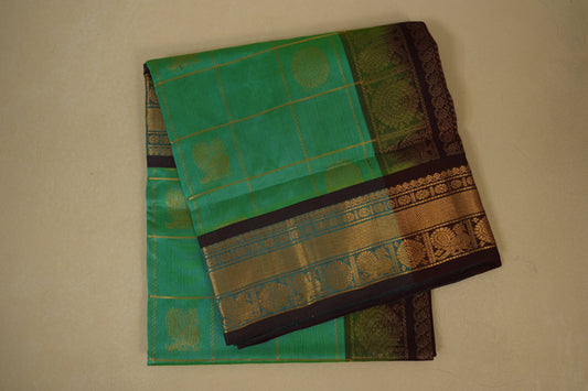 Rama green vintage silk cotton saree