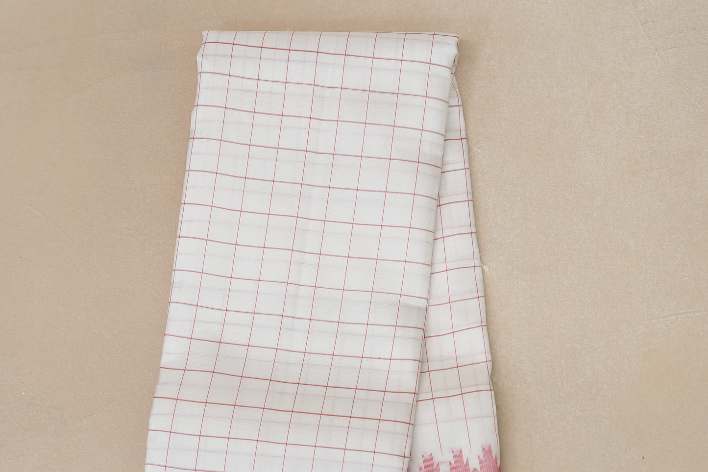 White with Tomato Red Borders Light Weight Kanchipuram Silk Saree SS8788