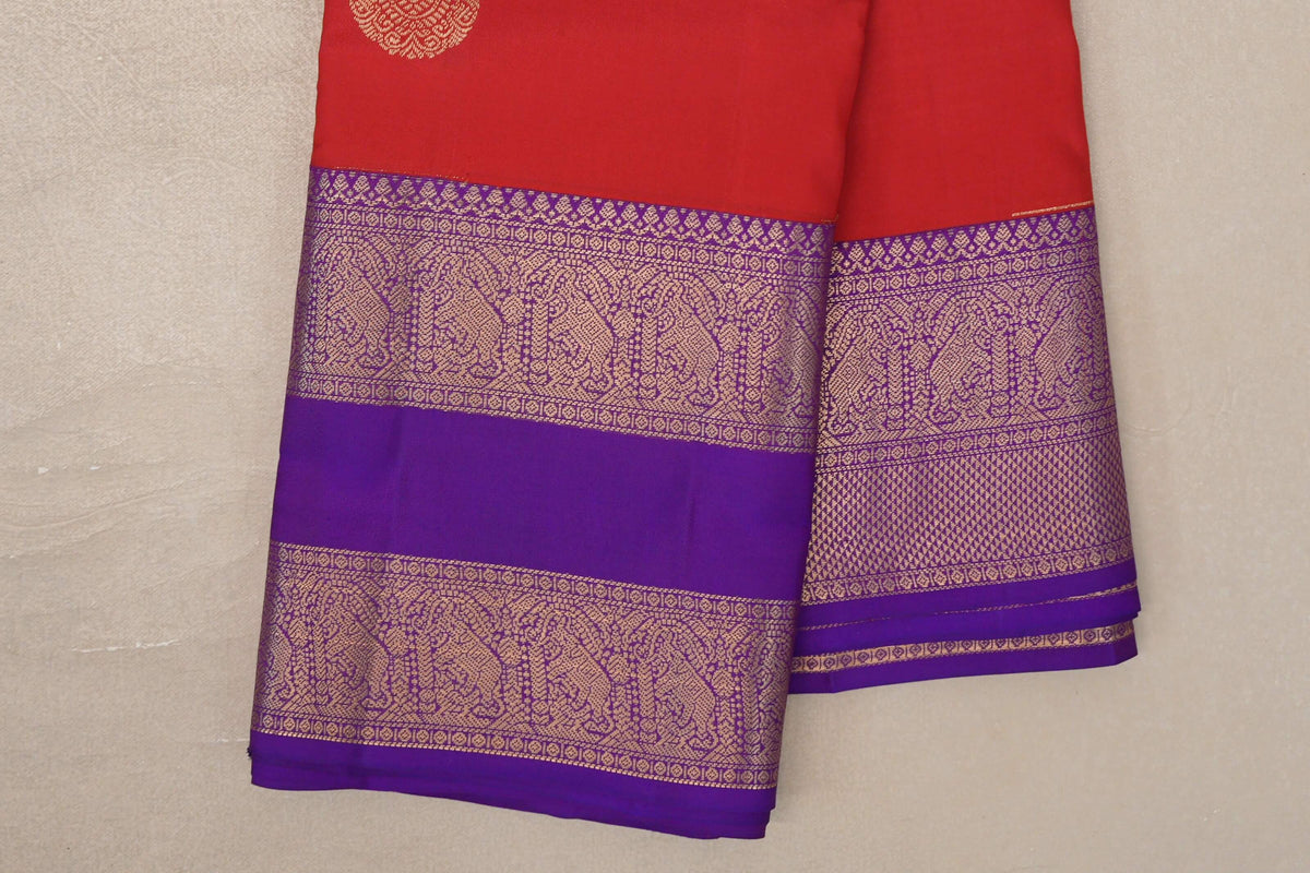 Tomato Red Soft Silk Saree border