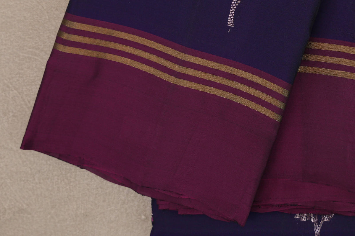 Deep Violet Purple Soft Silk Saree border