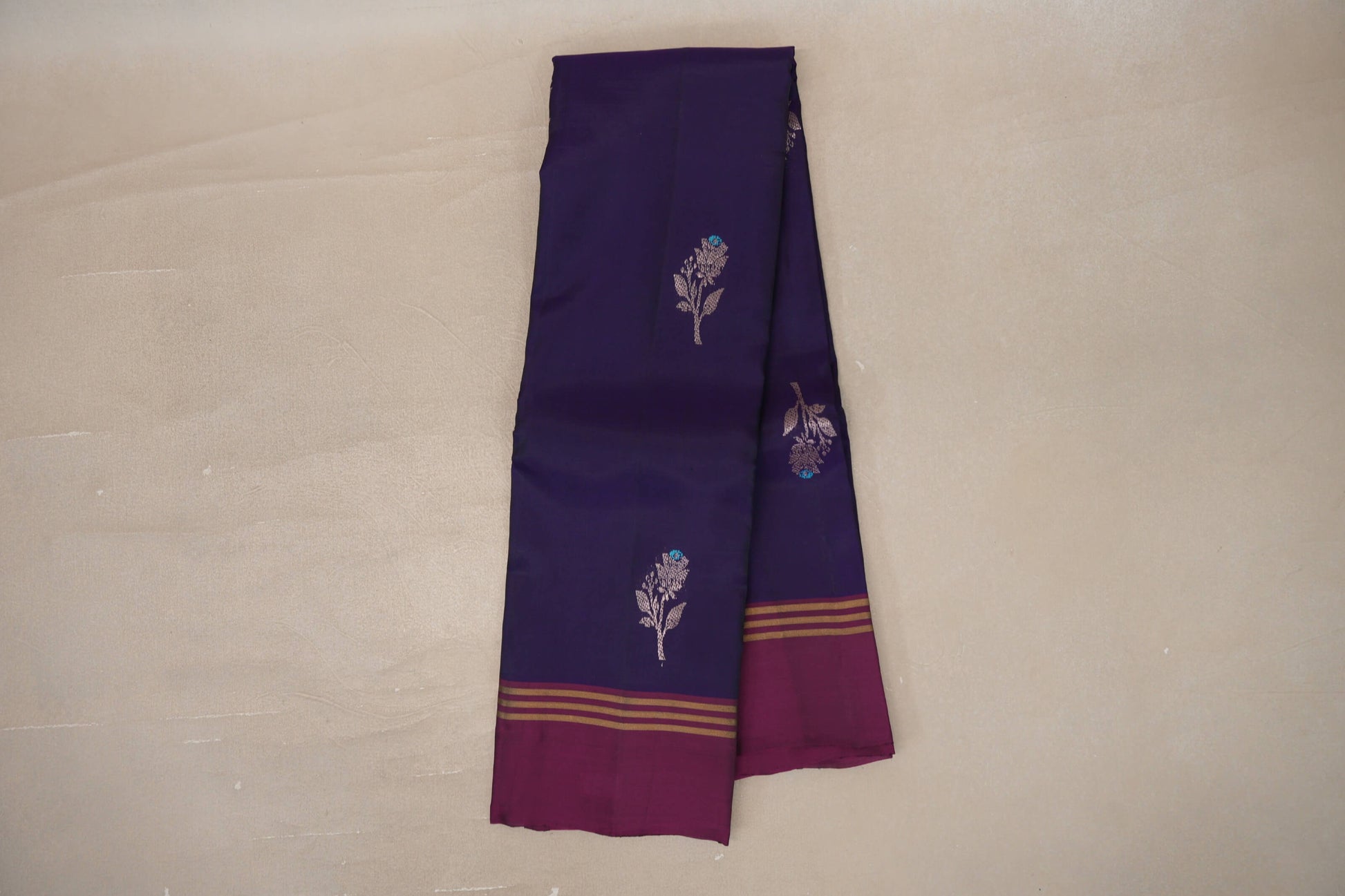 Online Deep Violet Purple with Deep Magenta Borders Soft Silk Saree