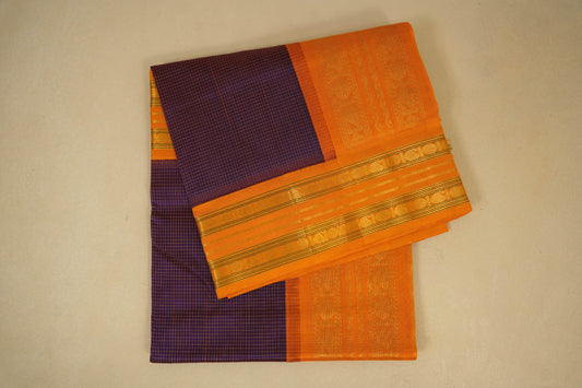 Purple vintage silk cotton saree