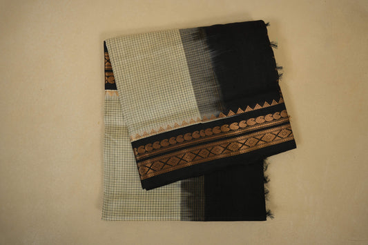 Off white vintage silk cotton saree