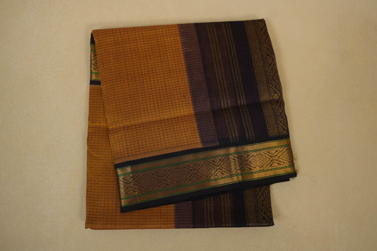Dark mustard vintage silk cotton saree