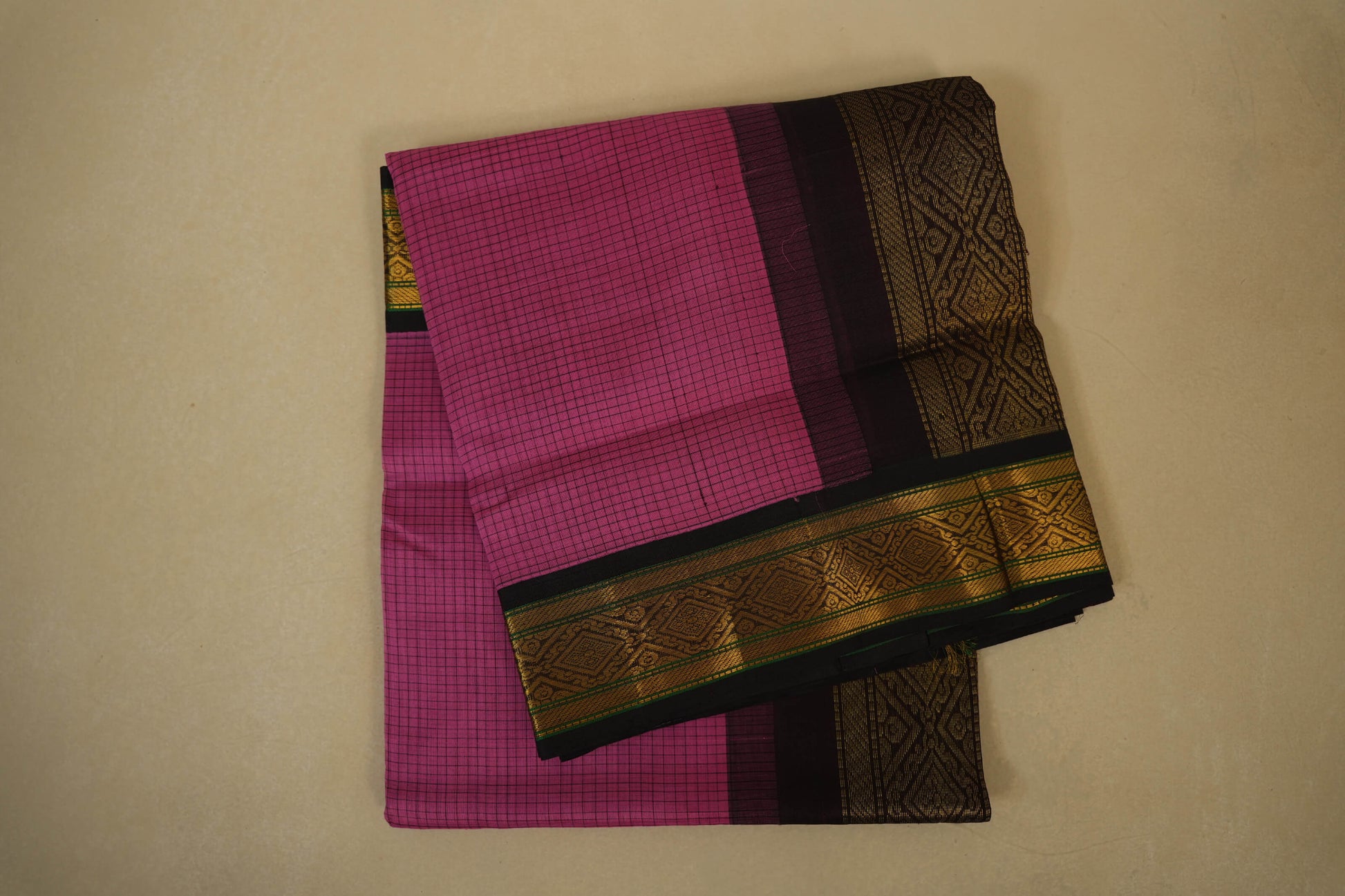Pink vintage silk cotton saree