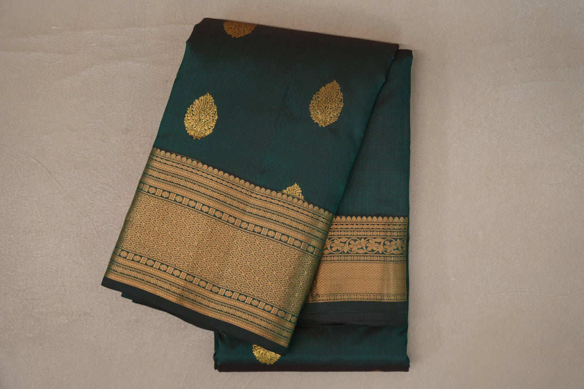 Dual Tone of Maroon and Dark Green Soft Silk Saree