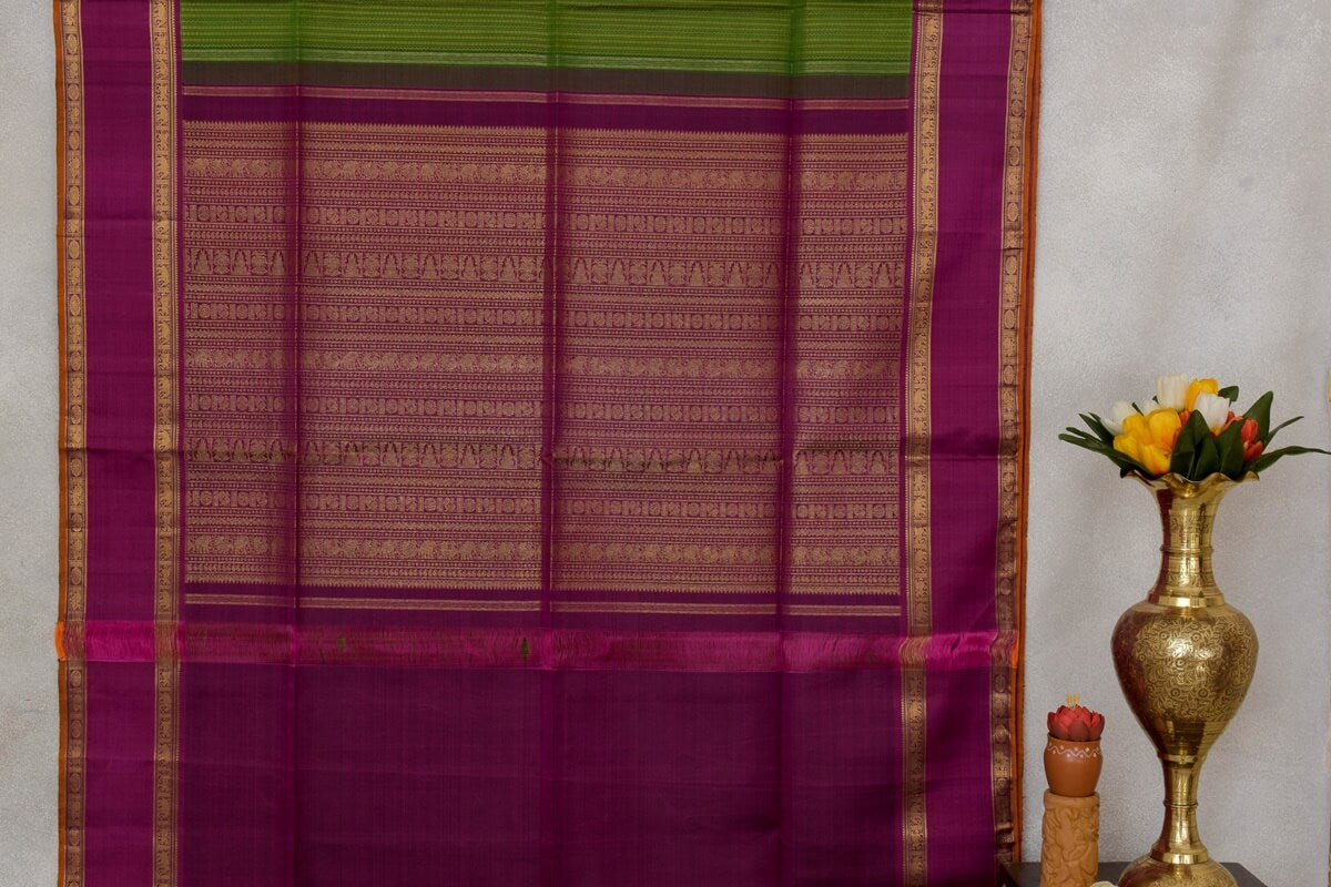 Green Rettai Pettu Kanjivaram Silk Saree RB003
