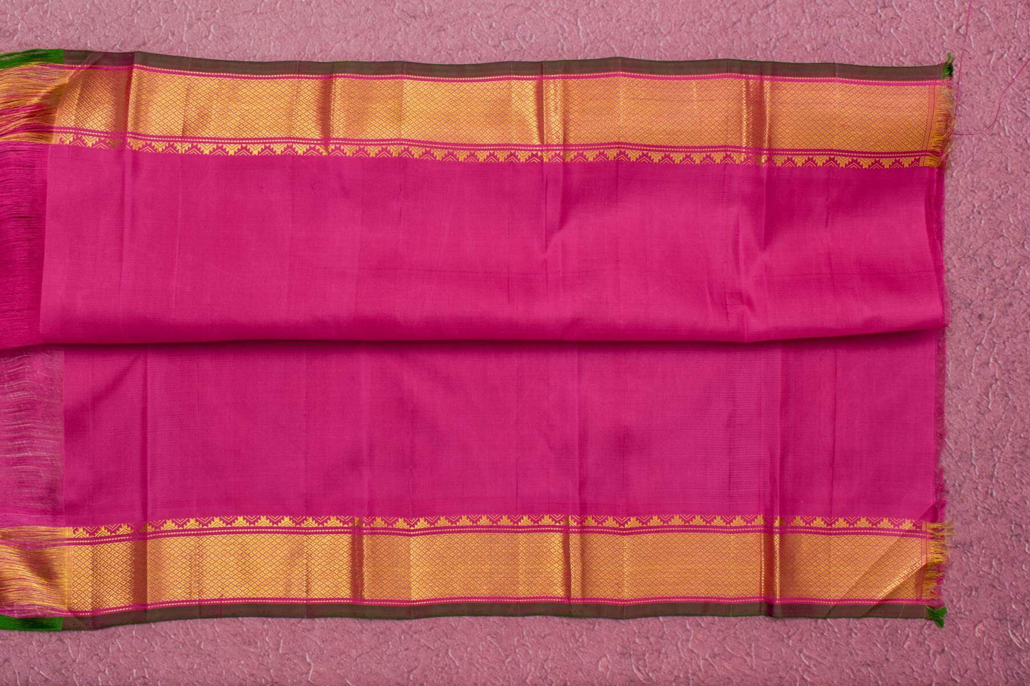 Green and yellow micro checks Kanjivaram Silk Saree SS5574