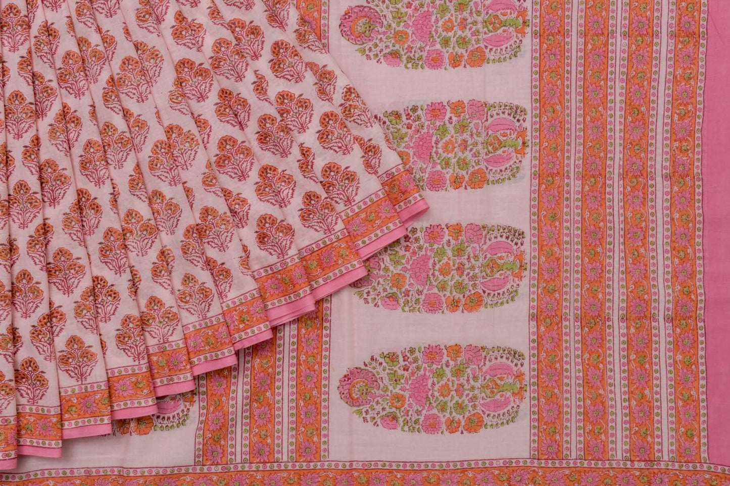 Block print Cotton Saree SS4741