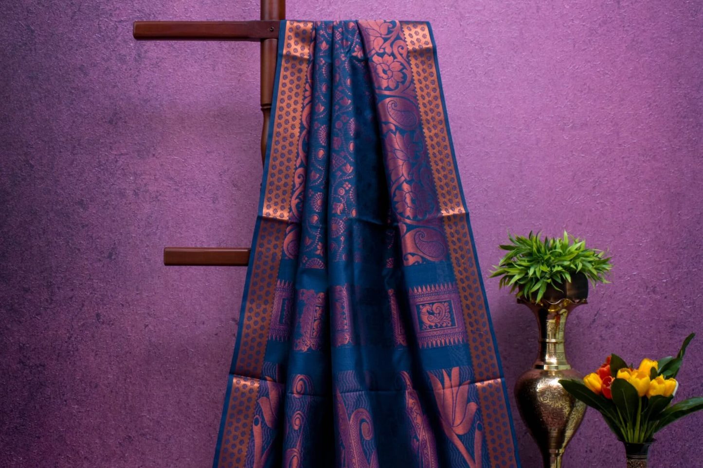 Blue Kora Cotton Saree SS4816