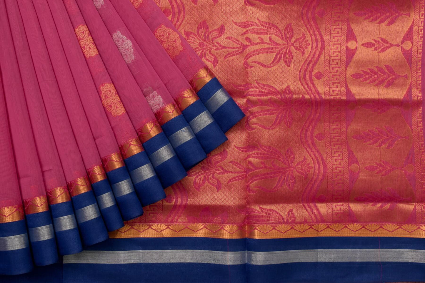 Pink Kora Cotton Saree SS4808