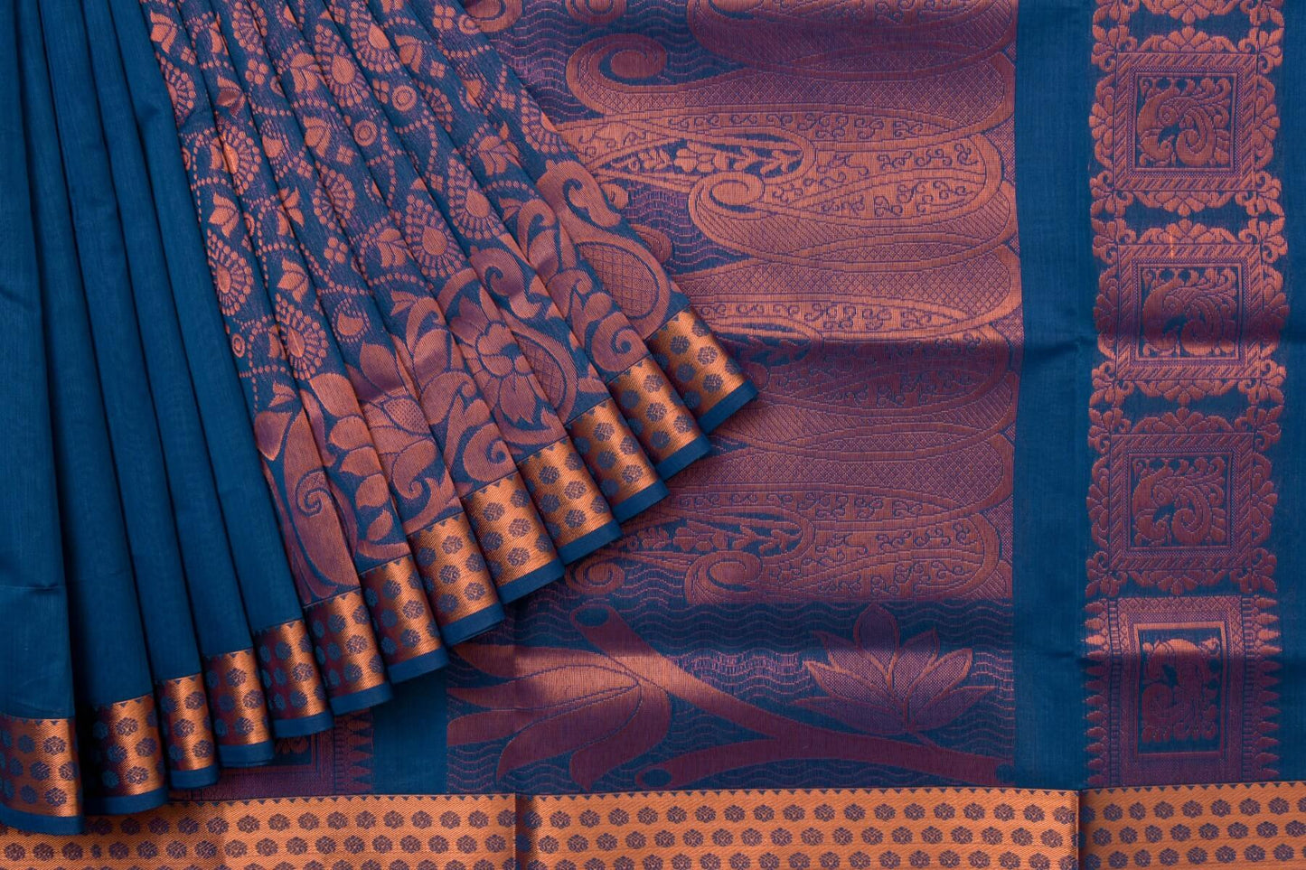 Blue Kora Cotton Saree SS4816