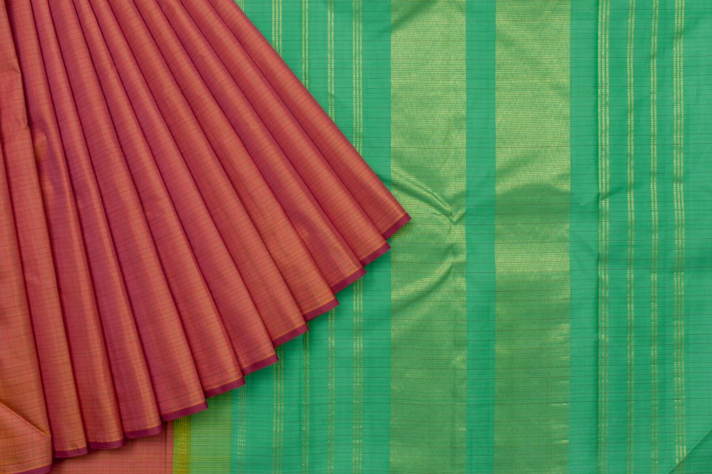 Dual tone of pink and yellow Kanjivaram Silk Saree SS5128