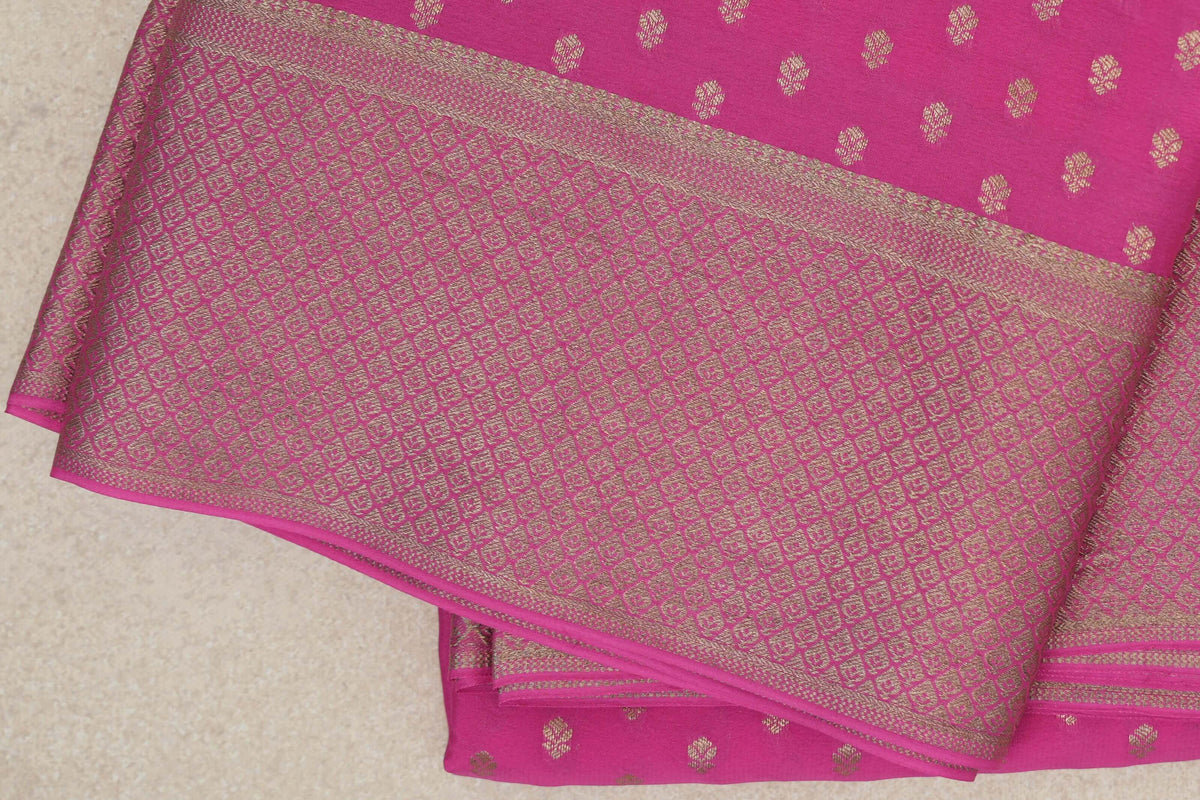 Rani Pink Mysore Silk Saree border