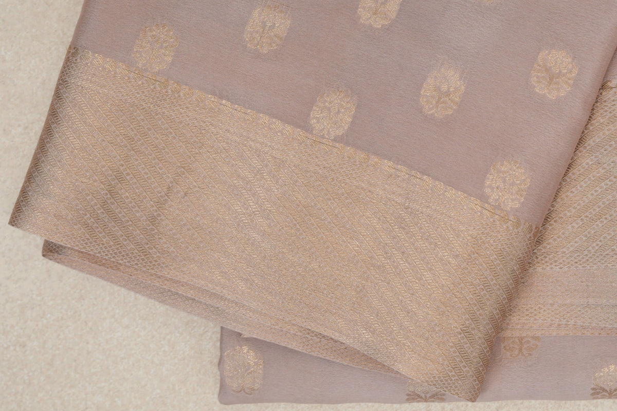 Dark Beige Mysore Silk Saree border