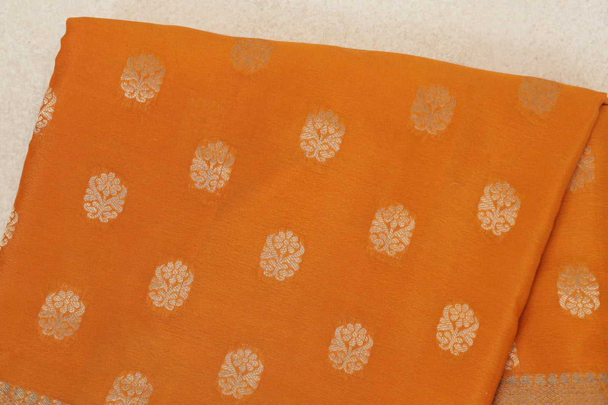 Bright Orange Mysore Silk Saree body