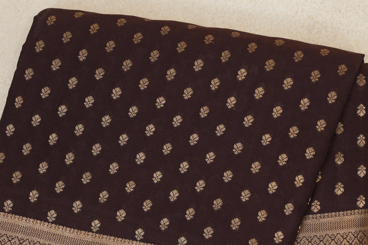 Coffee Bean Brown Mysore Silk Saree body