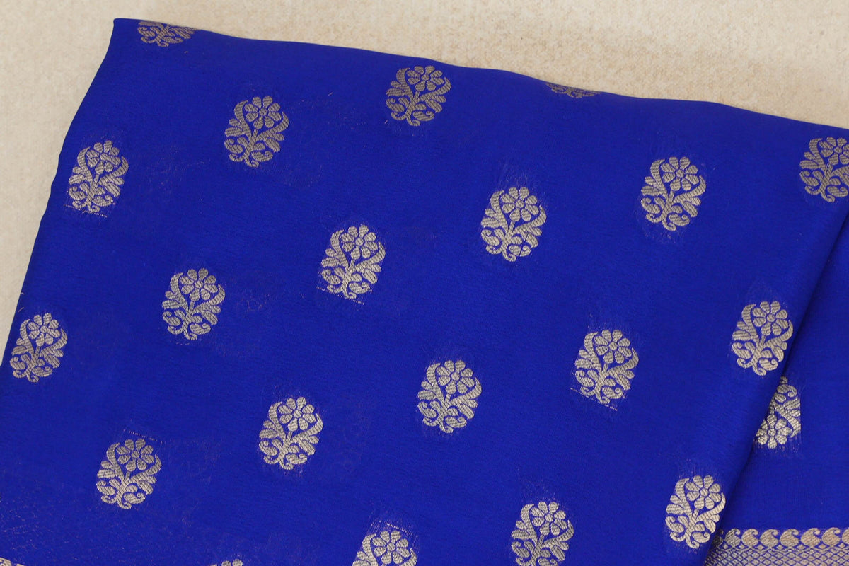 Deep Royal Blue Mysore Silk Saree body