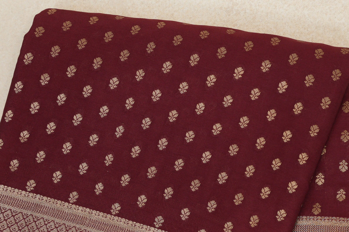 Deep Maroon Mysore Silk Saree body