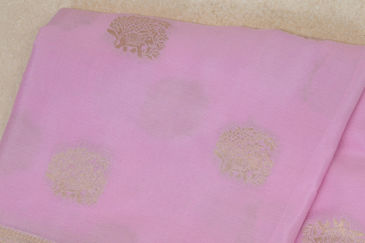 Baby Pink Mysore Silk Saree body