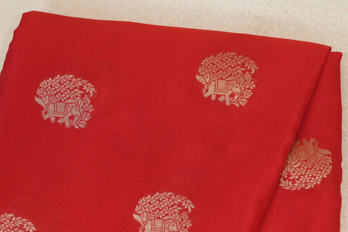 Bright Red Mysore Silk Saree body