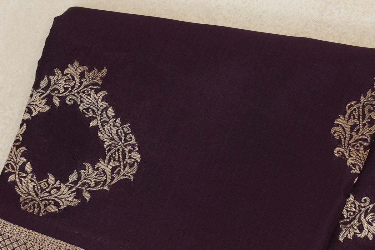 Deep Plum Purple Mysore Silk Saree body