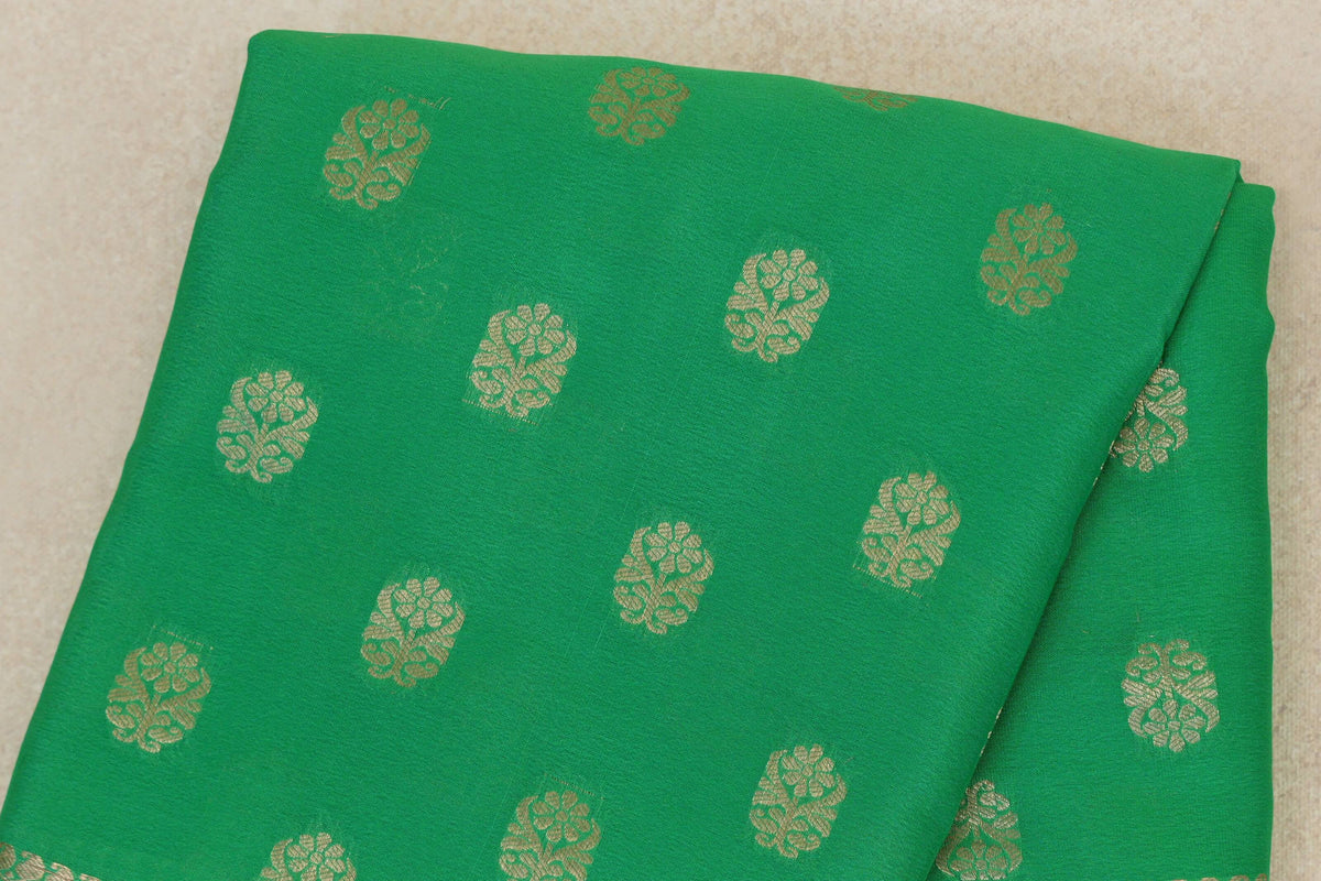 Bright Parrot Green Mysore Silk Saree body