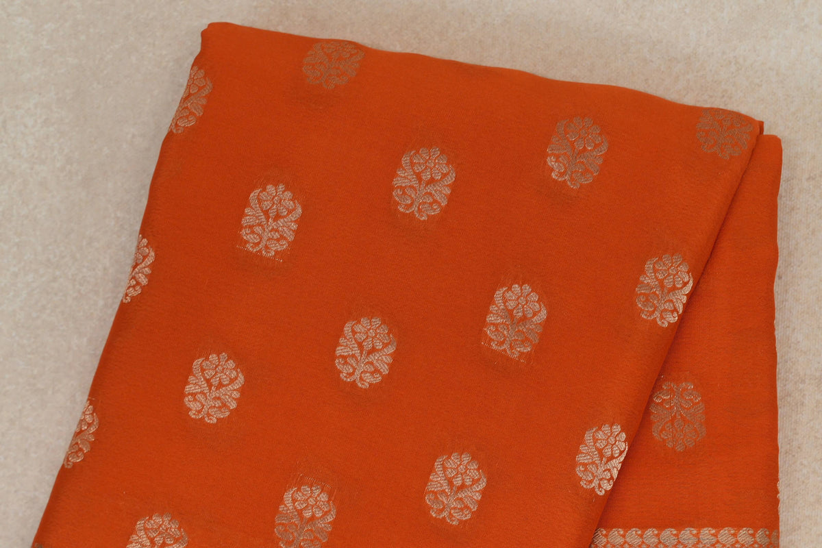 Burnt Orange Mysore Silk Saree body