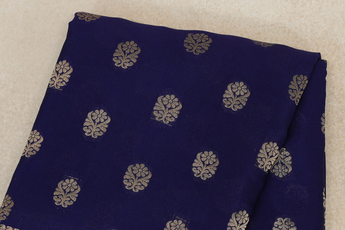 Deep Blue Mysore Silk Saree body