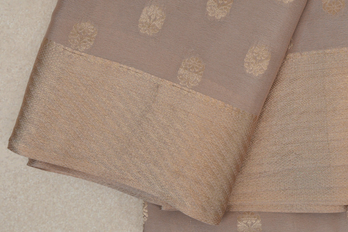 Dark Beige Mysore Silk Saree border