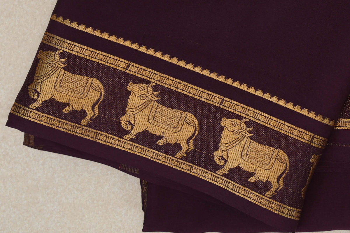 Plum Purple Mysore Silk Saree border