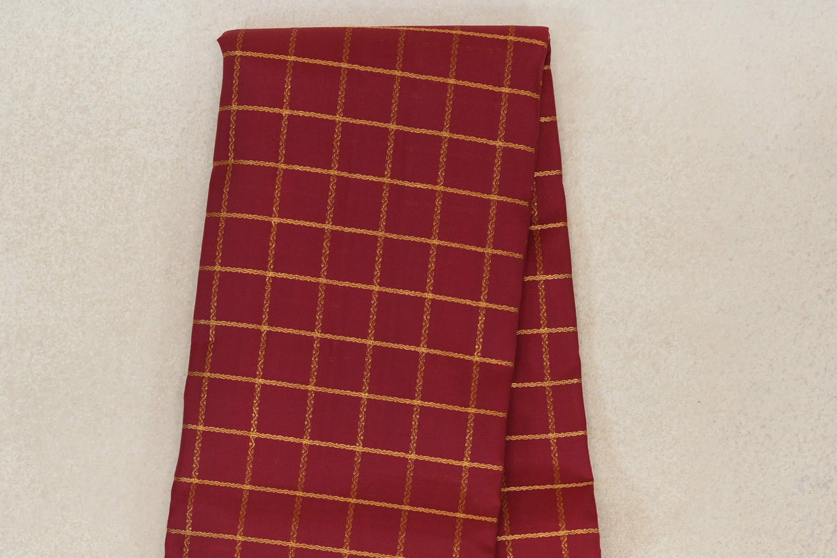 Reddish Maroon with Rettai Pettu Borders Vintage Kanjivaram Silk Saree body