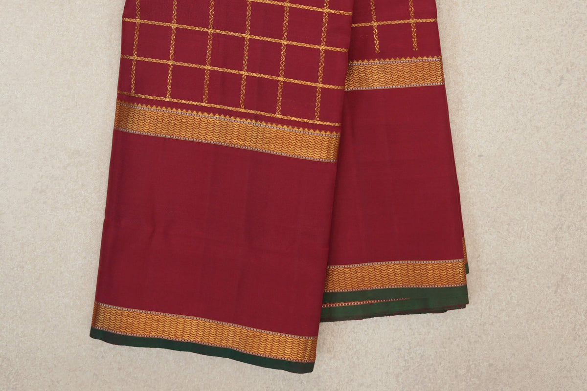 Reddish Maroon Vintage Kanjivaram Silk Saree border