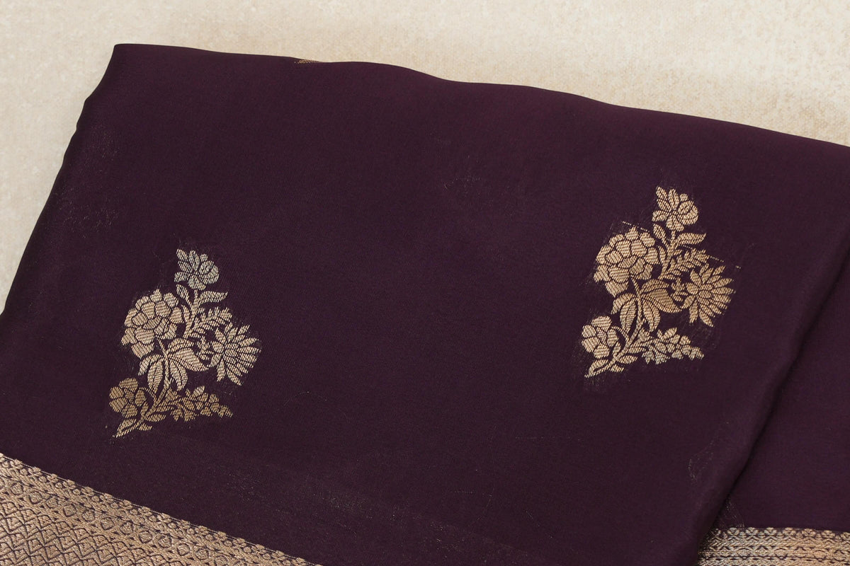 Deep Plum Purple Mysore Silk Saree body