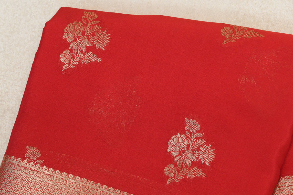 Bright Red Mysore Silk Saree body